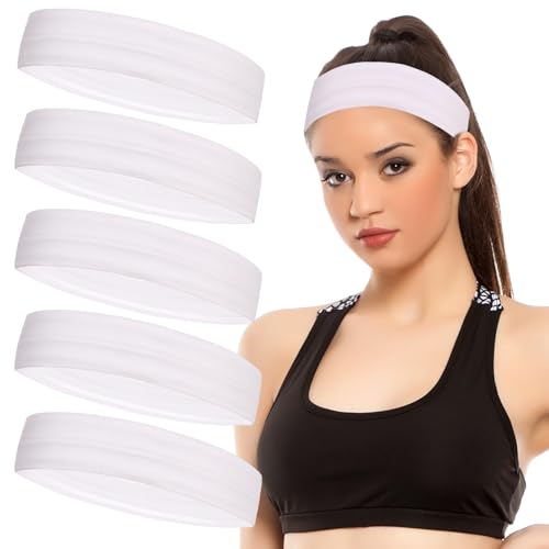 Workout Headbands Non Slip Headband Sport Headbands Sweatbands Elastic Sport Hair Bands for Sports Travel Indoor Fitness Gym - color: solid10
