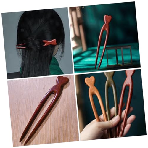 FOMIYES Wooden Hair Stick Double Prong Vintage Hairpin for Women Lightweight Natural Wood Hair Fork Decorative Handmade for Everyday Updos