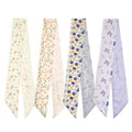 QIUTIMIY 4 Pack Purse Scarf Handbags Skinny Twill Hair Scarves Narrow Neck Scarf Band Women Fashion Accessories Bag Charms - color: Style 2-5
