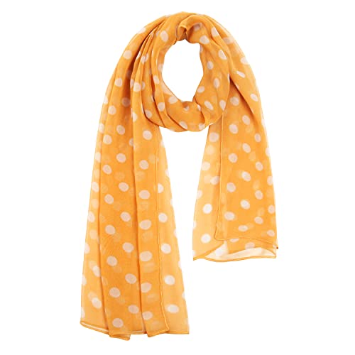 E-Clover Unique Fashion Women's Scarf Chiffon Sheer Scarves for Women Lightweight - color: Polka Dot-yellow