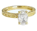 Oval Shape Moissanite Antique Filigree Style Engagement Ring Set In 14k Solid Yellow Gold Bridal Ring Wedding Ring For Her 1.00ct - size: 5.0