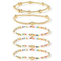 14K Gold Plated Beaded Bracelets Stack Set for Women,Stretch Boho Colorful Beads Ball Jewelry Friendship Summer Trendy - color: Colorful Pink