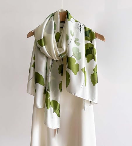 Acotavie Scarfs for Women Fashion Scarves Long Floral Pattern Scarf Headscarf Lightweight Sunscreen Shawls - color: Light Green