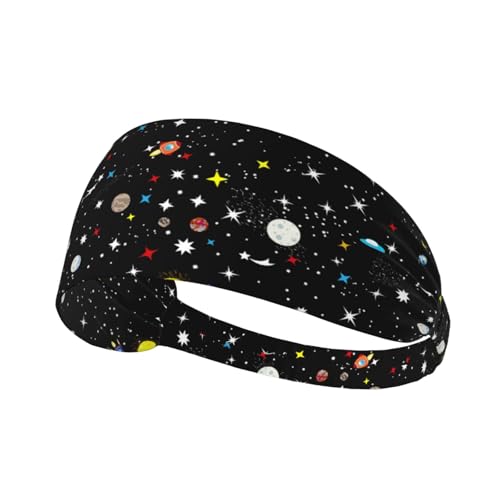 Elastic Sports Headband with Cosmic Space Pattern, Stretchy Workout Hairband for Fitness, Yoga - color: 31