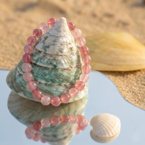 Crystal Bracelets, Bracelet for Women, Nature Crystal Stretch Elastic Bracelet, Nature Gemstone-8mm, Healing Stone Bracelets, Jewelry Gifts for Women, Holiday - color: Pink