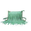 Solene Fringe Crossbody Shoulder Bag with Strap, Tassel Messenger bag, Country Style Western Fringe Purse for Women - color: Turquoise