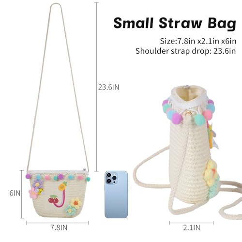 Letter Small Woven Straw Summer Beach Tote Bag for Women 2025,Woven Straw Beach Purse Shoulder Crossbody Bag for Women 2025 - color: White J