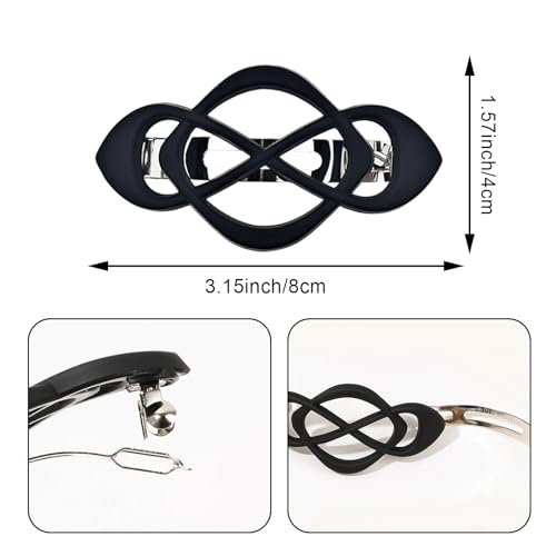 6PCS Vintage French Barrette Clips, Matte Flat Claw Clips for Thin & Long Hair Strong Hold Hair Accessories for Women & Girls - color: Style 1