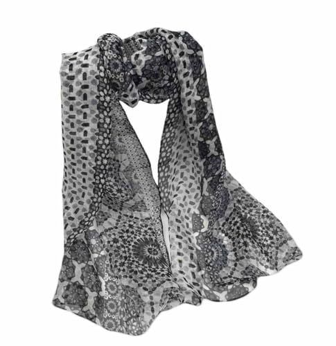 Xyueanlo Fashion Scarves for Women Lightweight Elegant Scarf Sunscreen Wraps Shawls - color: Black White