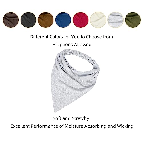 WOVOWOVO 8 Pcs Hair Scarf Headband for Women Girls Non Slip Elastic Boho Triangle Head Scarf Bandana - color: Adequately Nice