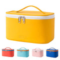 Meiyuuo Makeup Bag Large Cosmetic Bags for Women Girls Cute Travel Zipper Pouch Toiletry Organizer for Beauty Essentials Waterproof (Yellow) - color: Bright Yellow