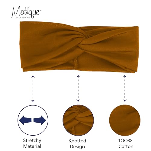 Motique Accessories Solid Twist Turband Headwrap Hair Band for Women (Camel) - color: Camel
