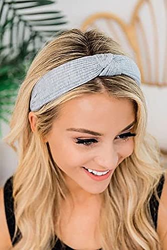 DRESHOW 8 Pack Knotted Headbands for Women Wide Turban Headband Yoga Exercise Ribbing Hair Hoop Hair Bands Accessories - color: 8 Pack Ribbing a