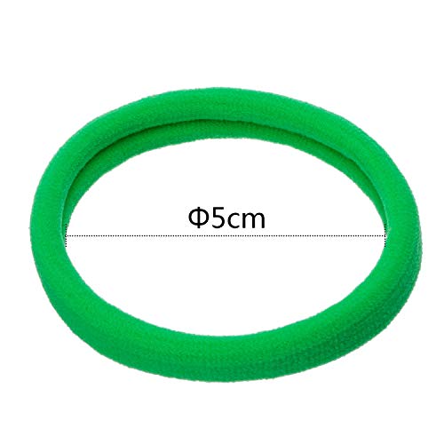 EBOOT 20 Pieces Large Stretchy Hair Ties Elastic Braids Bands Ponytail Holders Headband for Thick Heavy and Curly Hair School Home(5 cm in Diameter, 1 cm in Width,Multicolor) - color: Multicolor