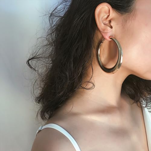 Large Hoop Earrings Lightweight Chunky Earrings for Women Chunky Earrings Big Hoop Earrings for Wedding - style: Hoop-G-02