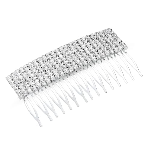BERRICLE Hair Accessories for Women, Rhinestone Crystal Hair Comb for Thin/Thick Hair - color: Multi-Row Rhinestone Comb, Silver-tone