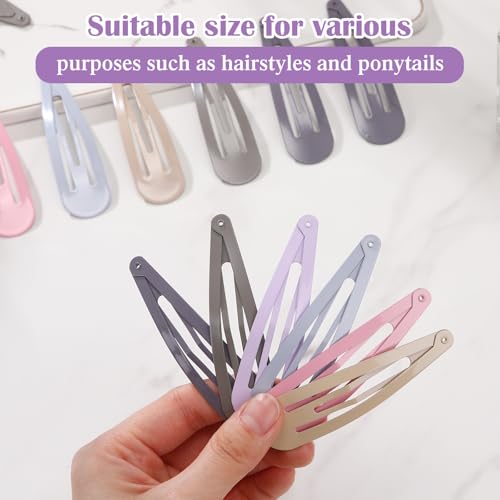 WILLBOND 30 Pieces 3.1 Inch Large Metal Snap Hair Clips Nonslip Barrettes Women Hair Accessories (Morandi Color) - color: Morandi Color, style: Minimalist