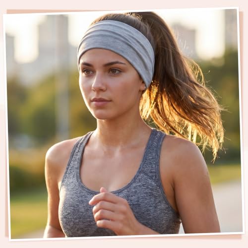 obeoby 6 Pack Head Wraps for Women, Wide Headbands for Women's Hair Non Slip 6inch Thick Turban Knotted Hair Bands for Lady Large Boho African - color: Black,white,grey