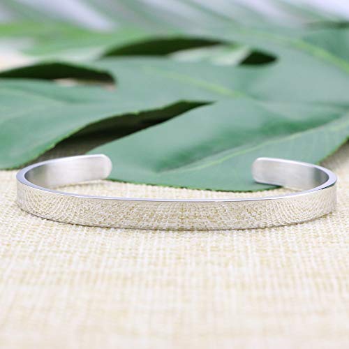 JoycuFF Funny Gifts for Women Birthday Gift Ideas Best Friend Bracelets Motivational Jewelry Inspirational Handmade Engraved Mantra Cuff Bracelet Personalized Christmas Graduation Gift