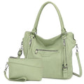 TANTOMI Tote Bag for Women Vegan Leather Purses and Handbags Ladies Waterproof Big Shoulder Bag for Travel - color: Light Green.c