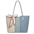 Montana West Tote Bags for Women Top Handle Satchel Purses - color: Beige With Blue