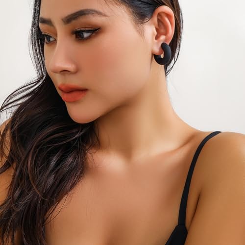 Ear Cuff Earrings for Women Chunky Ear Cuff Colourful Non Pierced Ear Cuff Non Piercing Clip On Cartilage Wrap Cuff Earrings Jewelry Gifts - color: 3Pcs B
