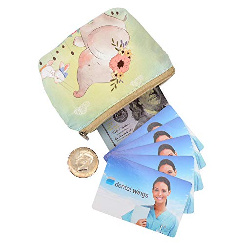 Women and Girls Cute Fashion Coin Purse Wallet Bag Change Pouch Key Holder - color: Elephant and Rabbit