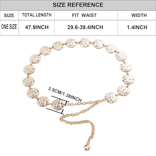 Luvatar Fashion Metal Waist Chain Belt Blouse Dress Sweater Chain Belt… - color: Gold-U27
