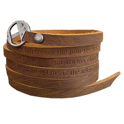 Rantanto Genuine Leather Wrap Bracelets Trendy Western Stackable Cuff Adjustable Boho Layered Bracelet Jewelry For Men Women - color: Brown--To My Man