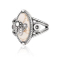 Montana West Wrangler Western Couture's Bohemian Turquoise Cuff Ring for Women Cowgirl Size 7 - color: Silver-White