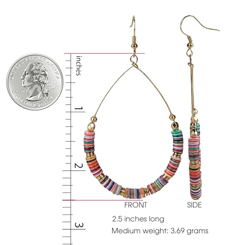 Bohemian Multi-Colored Sequin Hoop Gold Earrings - SPUNKYsoul Collection… - style: LARGE HALF DISC GOLD