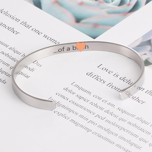 Remember Who The You Are Motivational Cuff Bracelet for Women, Stainless Steel Color Inspirational Bangle Bracelets with Engraved Hidden Message Jewelry for Sisters BFF Friends Gifts - color: Silver