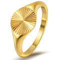 YeGieonr Non Tarnish Gold Rings for Women, Waterproof Gold Signet Ring, 18K Gold Plated Stackable Rings for Everyday Wear - color: Sunburst