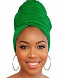 Head Wraps for Black Women, Breathable Headwrap Soft Long Hair Wraps Wide Headscarves for Locs Braids - color: Bright Green