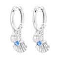 925 Sterling Silver Dangle Earrings for Women, Butterfly&Bee Animals Design, Hypoallergenic Jewelry gifts - color: Pearl starfish shell earrings