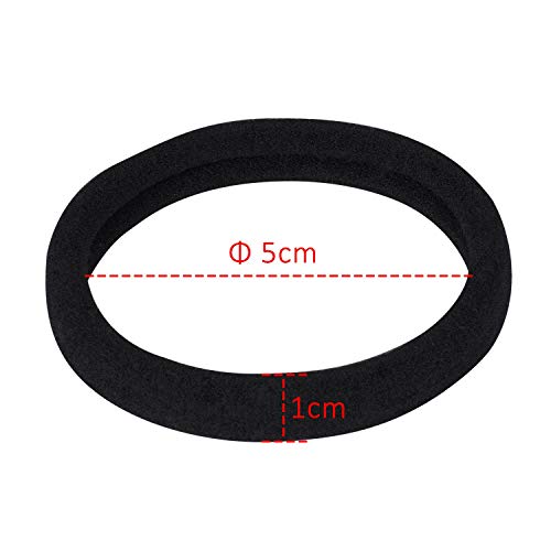 20 Pieces Large Stretch Hair Ties Hair Bands Ponytail Holders Headband for Thick Heavy and Curly Hair (Black, 5 cm in Diameter, 1 cm in Width) - color: Black