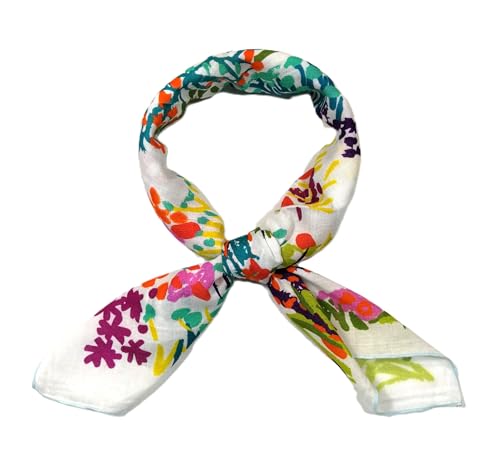 Shanlin Unisex Floral Cotton Square Scarf Bandanas 22x22 inch - color: Colorfulspring