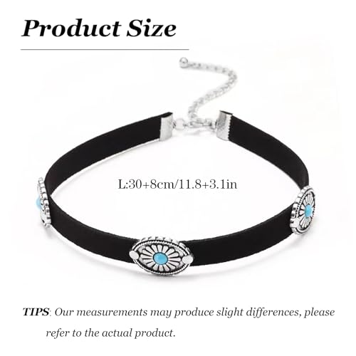 Boho Outfits for Women Boho Necklaces Country Concert Outfits Nashville Western Jewelry Choker Necklaces Long Leather Necklace Western Dress Jewelry Country Cowgirl Accessories Gifts - color: K8-Black