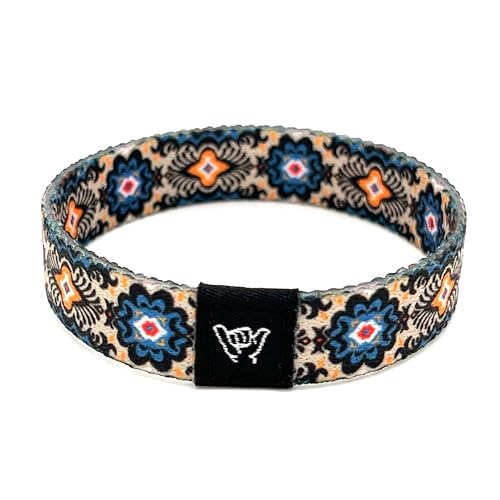 Coastal Paloma Bracelet - Medium 7.5 Length for Large Wrists - Reversible Elastic Wristband Boho Surf Style Unisex
