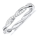 PAVOI 14K Gold Plated Cubic Zirconia Twisted Rope Eternity Band for Women - color: White Gold, size: 7
