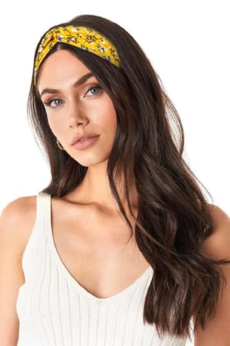 Huachi Boho Headbands for Women Floral Print: Summer Twist Headband for Beach, Elastic Women's Fashion Head Bands - color: Sea of Flower