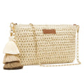 Small Straw Purse for Women Summer Clutch Purses Beach Woven Envelope Bag Raffia Shoulder,Straw Crossbody Bag boho - color: Square Beige