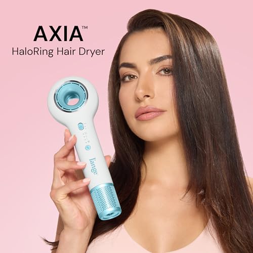 L'ANGE HAIR Axia HaloRing Ionic Hair Dryer | High Speed Professional Blow Dryer for Smooth, Frizz-Free Styles | Lightweight Brushless Motor with Concentrator & Wall Mount | 4 Heat Settings | White - color: White