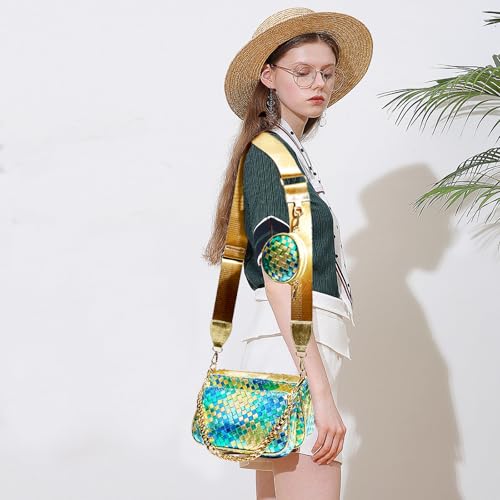 Handmade Woven Small Crossbody Bag for Women with Coin Purse, Designer Shoulder Handbag 3pcs Set, Mini Tote Clutch - color: Green Multicolor