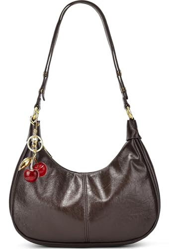 Small Hobo Bags Crescent Shaped Shoulder Bags for Women Mini Cherry Purse Fall Soft Crossbody Handbag 2025 - color: Wy26-28brown