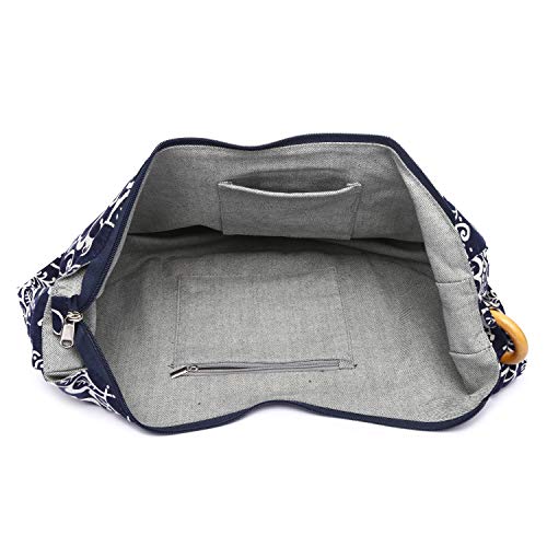 Women Hippie Crossbody Bag cloth boho Sling Bag Canvas Bohemian Hobo Hand Bags - color: Blue