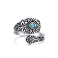 Yearace Spoon Ring for Women - Sterling Silver Victorian Vintage Oxidized Style Thumb Rings - Boho Statement Ring Jewelry Gifts - style: Daisy