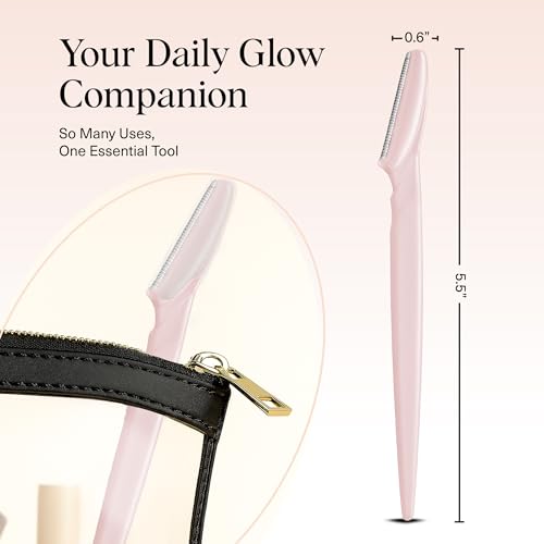 Kitsch Dermaplane Razor for Women Face – Face Razors for Women & Men, Eye Brow Razors & Face Shaver – Exfoliating Facial Razor & Dermaplaner as Skin Care Tool for Smoother Skin - Blush, 6 pcs - color: Blush, size: 1 Count (Pack of 6)