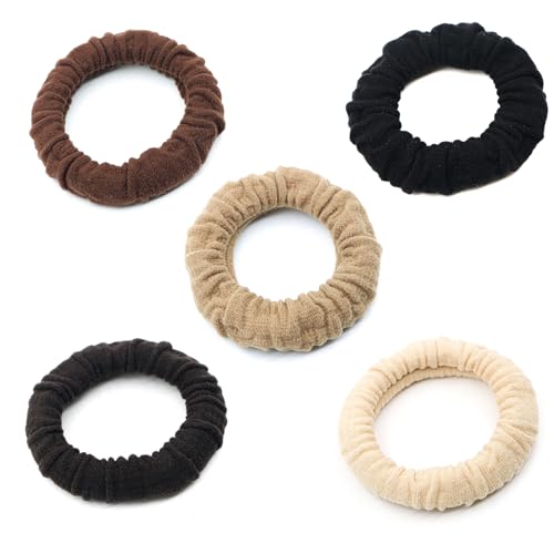 Youxuan No Damage Soft Polyester Hair Ties, No Tug Scrunchies Hair Bands with Strong Elasticity - color: Multi-colored