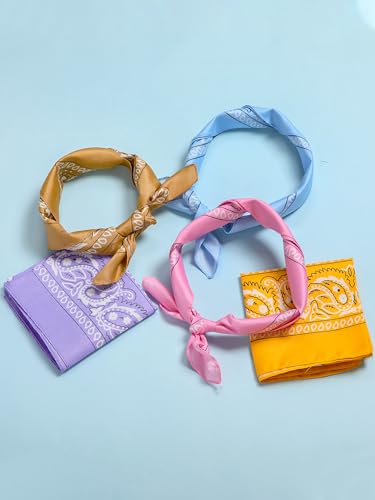 Unittype 36 Pieces Paisley Bandana Cowboy Bandanas Sports Novelty Headband Square Scarf Outdoor for Western Party Costume - color: Pastel Color, style: Simple Style